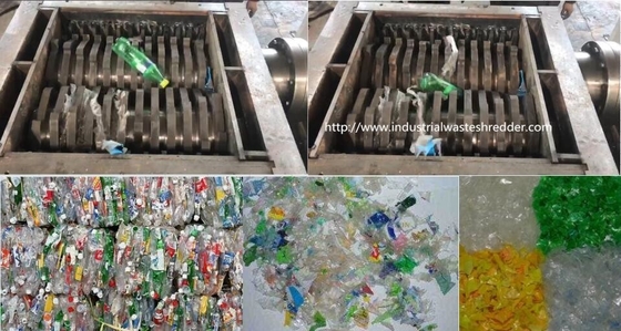 Bom preço. Do eixo duplo Waste da máquina Shredding do plástico do pacote das garrafas proteção automática da sobrecarga on-line