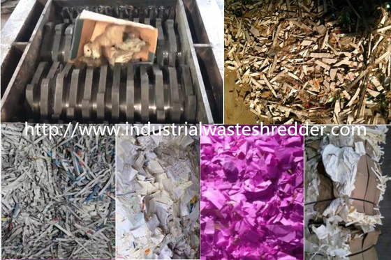 Bom preço. Retalhadora dupla do eixo do cartão Waste, máquina industrial da retalhadora de papel on-line
